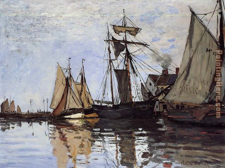 Claude Monet Boats in the Port of Honfleur